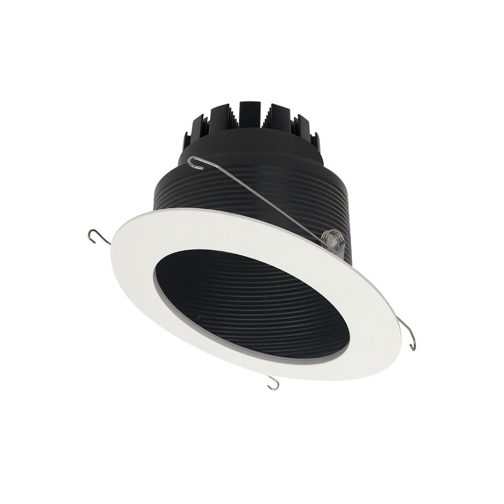 6" Marquise III Round Slope Baffle, 900lm, 3500K, Flood Optic, Black Baffle/White Flange