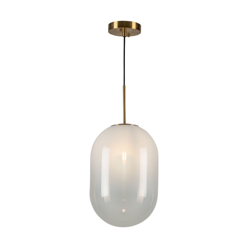 Vita Collection 1-Light Pendant White and Brass