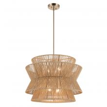 Kichler 52735CPZ - Ophira 28 Inch 4 Light Pendant with Jute Shade in Champagne Bronze