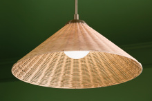 Kichler 52730CPZ - Bekah 24.25 in 1 Lt Convertible Pendant w/ Opal Glass & Handwoven Rattan Shade in Champagne Bronze
