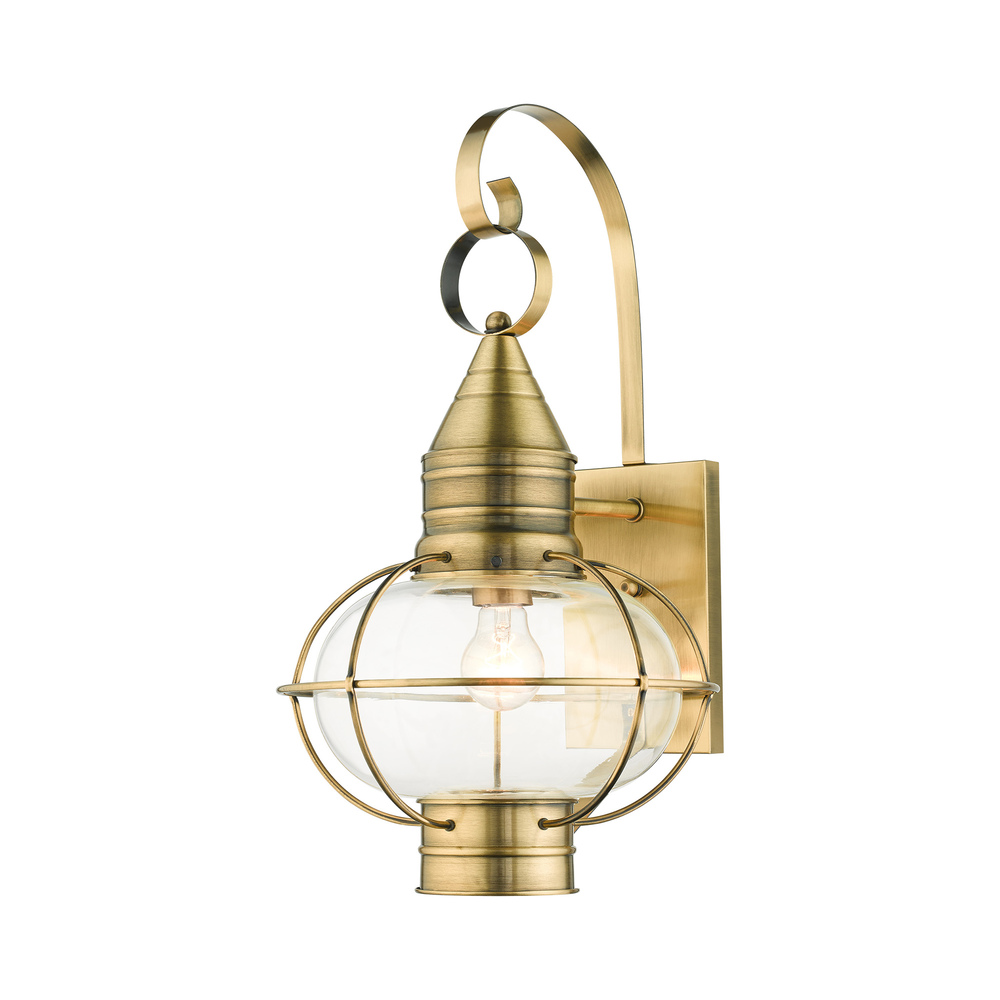 1 Lt Antique Brass Outdoor Wall Lantern