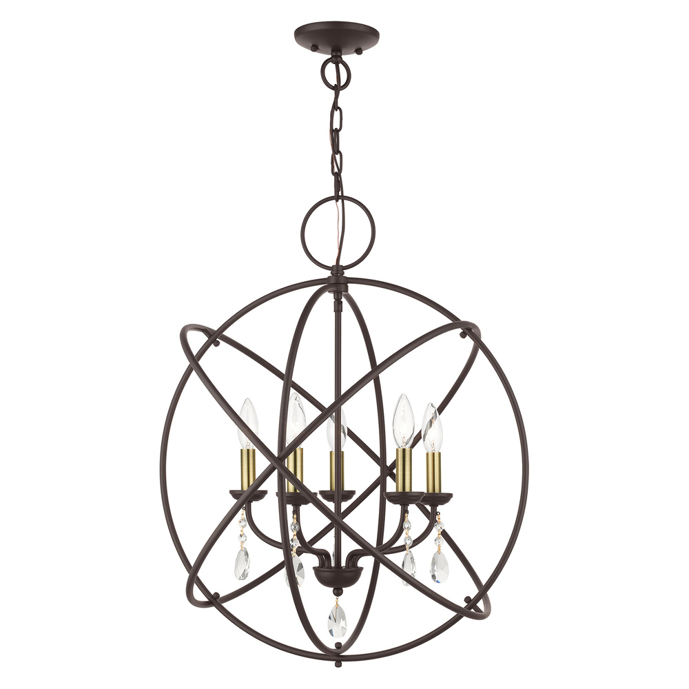 5 Lt Bronze Chandelier