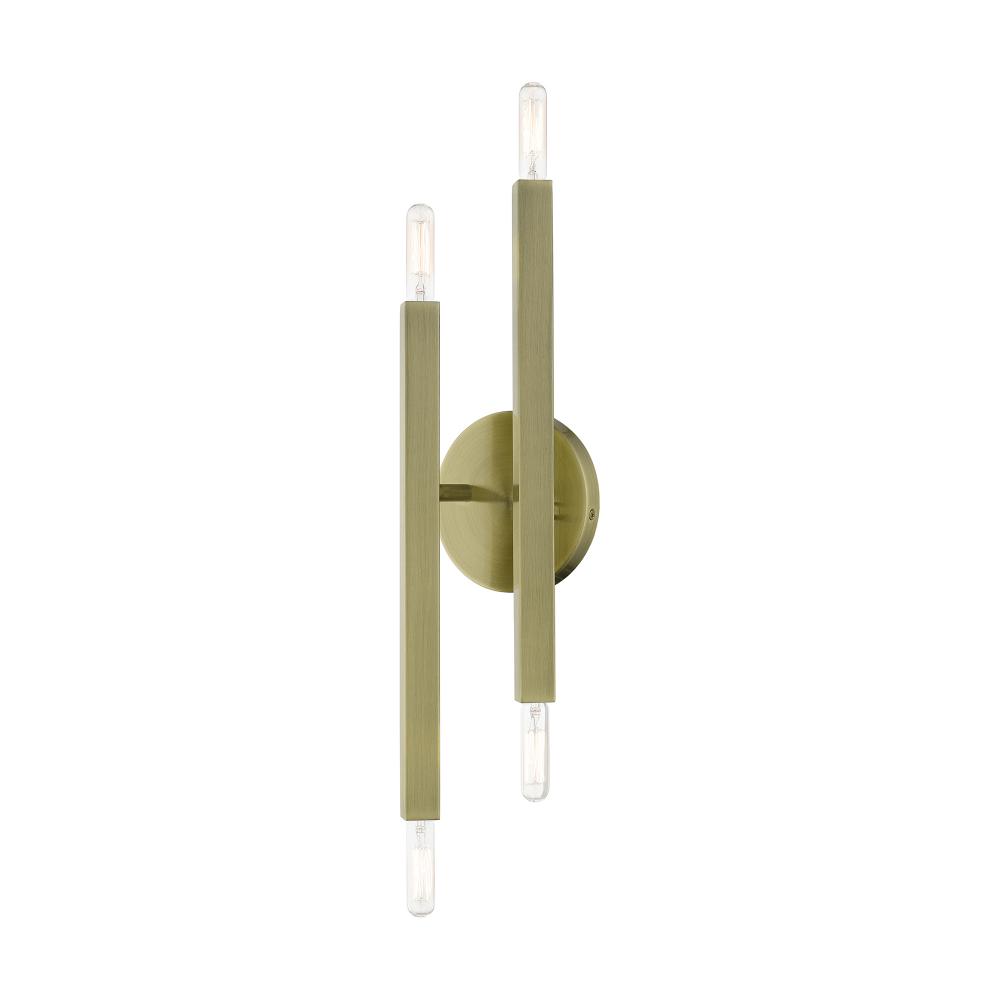 4 Light Antique Brass ADA Sconce