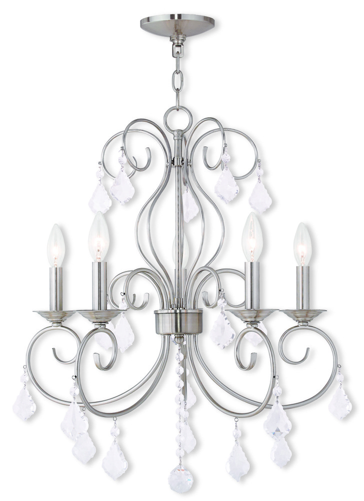 5 Light Brushed Nickel Chandelier