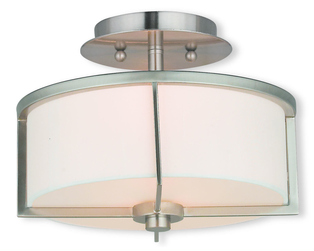 2 Light Brushed Nickel Ceiling Mount