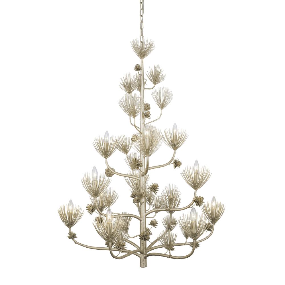 Pinion 12-Lt 3-Tier Chandelier - Zen Gold