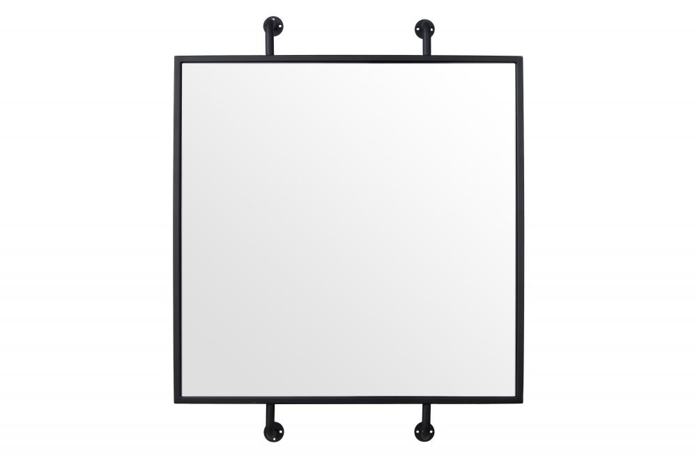 Tycho 32x26 Pipe Mounted Wall Mirror - Black