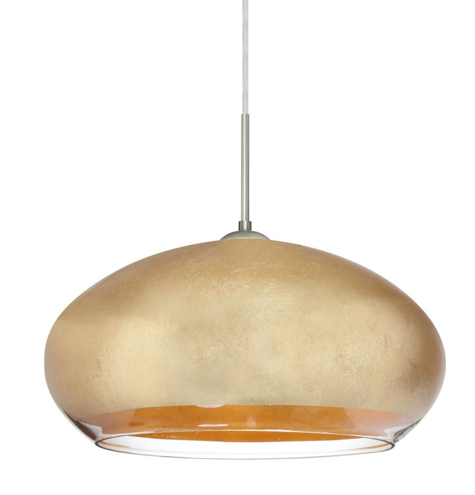 Besa Brio 14 Pendant Satin Nickel Gold Foil 1x75W Medium Base