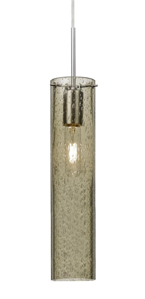 Besa, Juni 16 Cord Pendant, Latte Bubble, Satin Nickel, 1x60W Medium Base