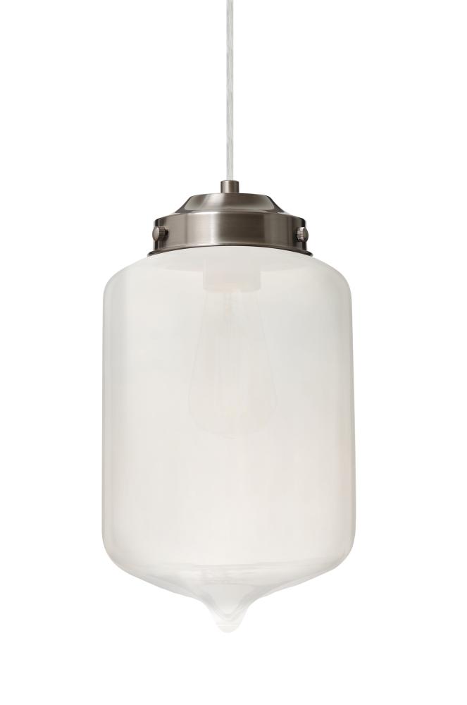 Besa Olin Pendant Satin Nickel Frost 1x4W LED Filament