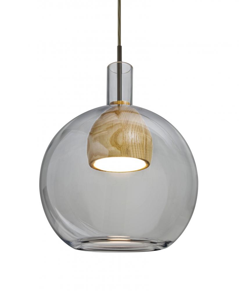 Besa, Benji Cord Pendant, Smoke/Natural, Bronze Finish, 1x9W LED