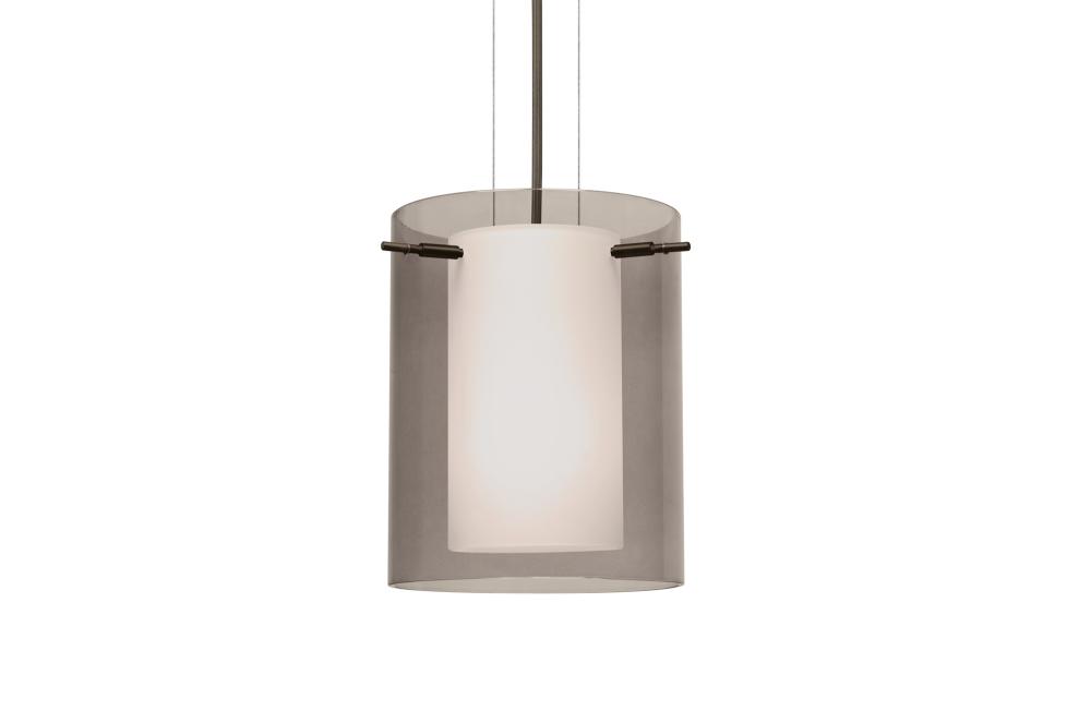 Besa Pendant Pahu 8 Bronze Transparent Smoke/Opal 1x11W LED