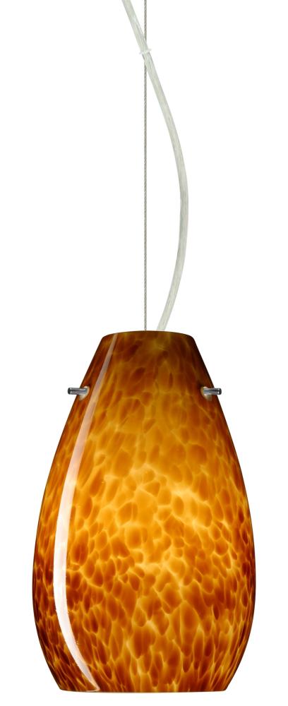 Besa Pera 9 Cable Pendant Amber Cloud Satin Nickel 1x100W Medium Base