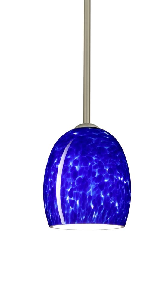 Besa Lucia Stem Pendant Satin Nickel Blue Cloud 1x75W Medium Base