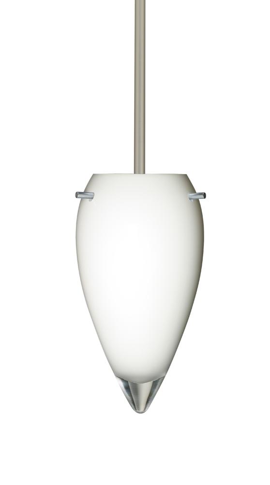 Besa Juli LED Pendant Opal Glossy Satin Nickel 1x9W LED