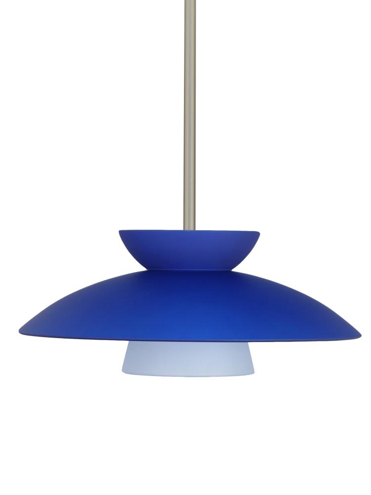 Besa Trilo 15 Pendant Blue Matte Satin Nickel 1x9W LED