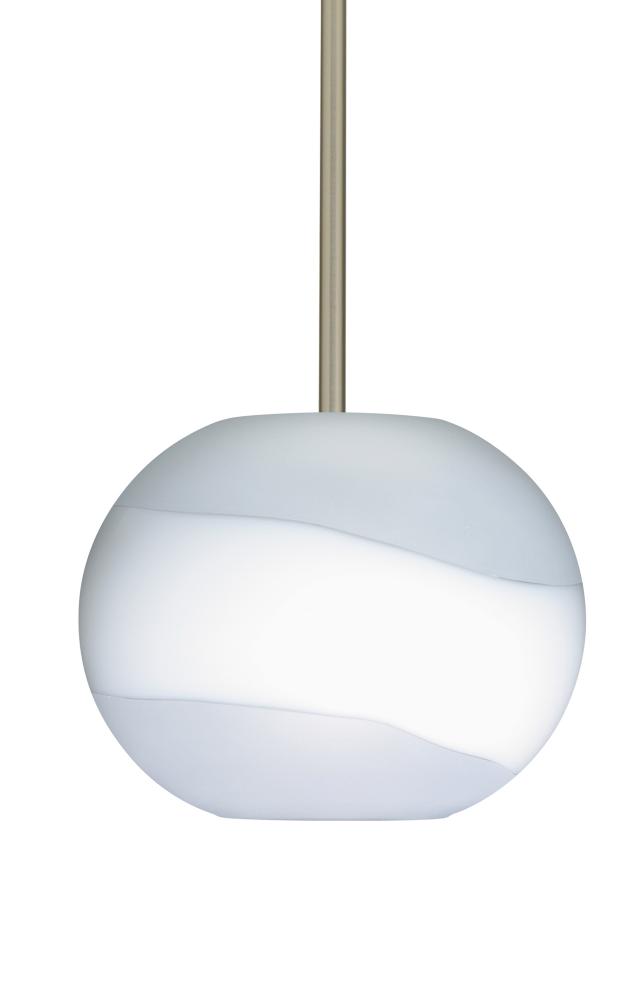 Besa Stem Pendant Luna Satin Nickel Opal Frost 1x100W Medium Base