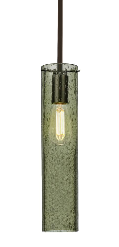 Besa, Juni 16 Stem Pendant, Moss Bubble, Bronze, 1x4W LED Filament