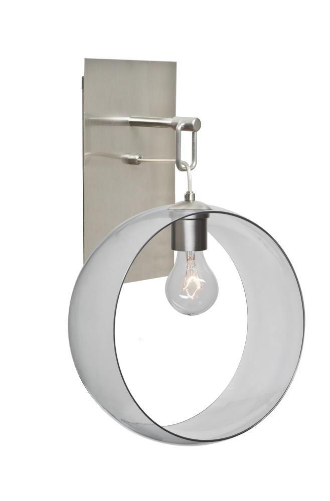 Besa, Plato Wall Pendant, Clear, Satin Nickel Finish, 1x60W Medium Base