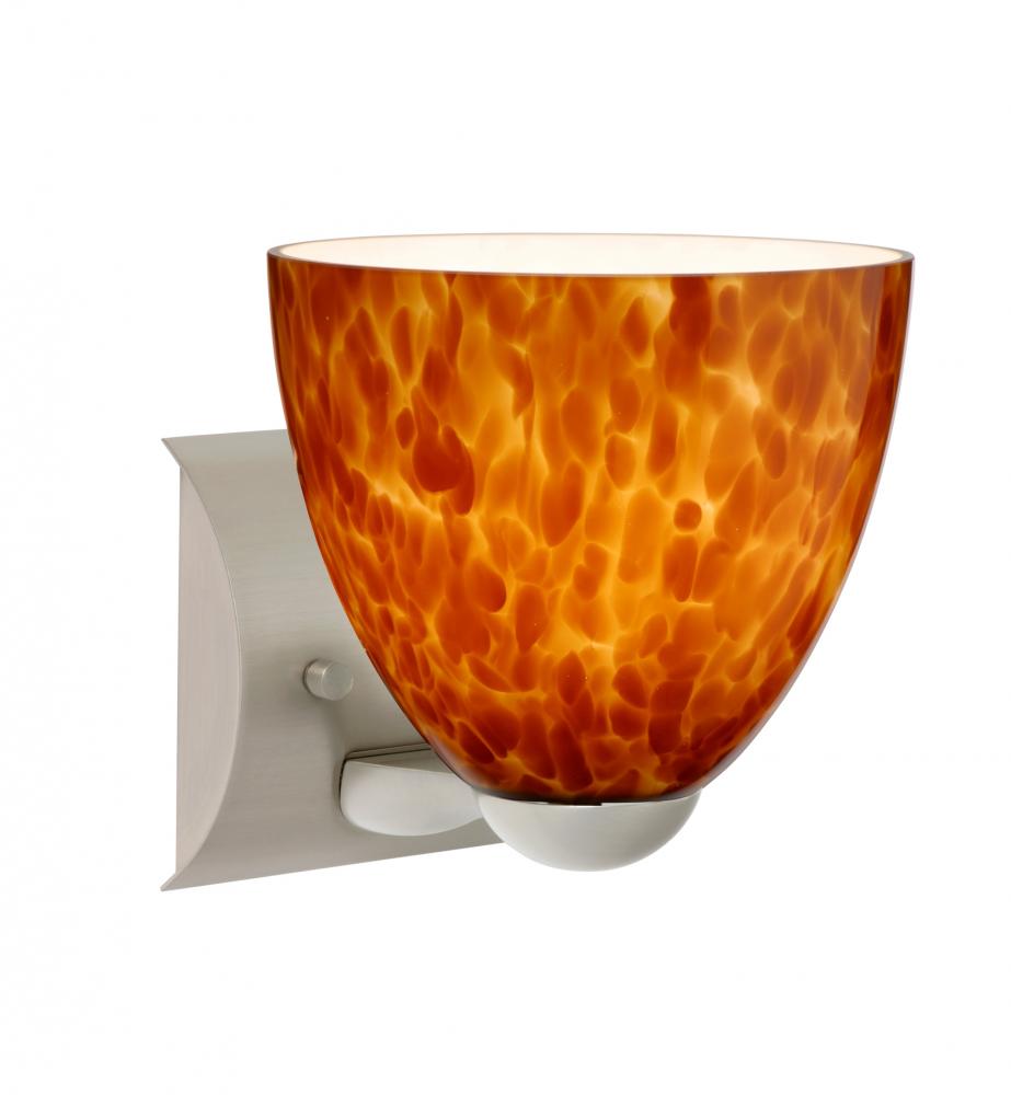 Besa Wall Sasha Satin Nickel Amber Cloud 1x75W Medium Base