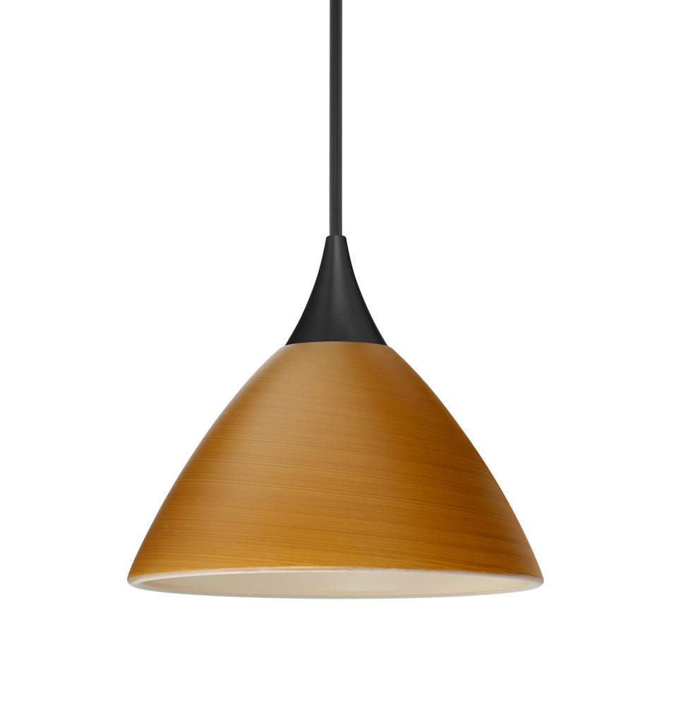 Besa Pendant Domi, Black Finish, Oak 1x50W MAX GY6.35 Base