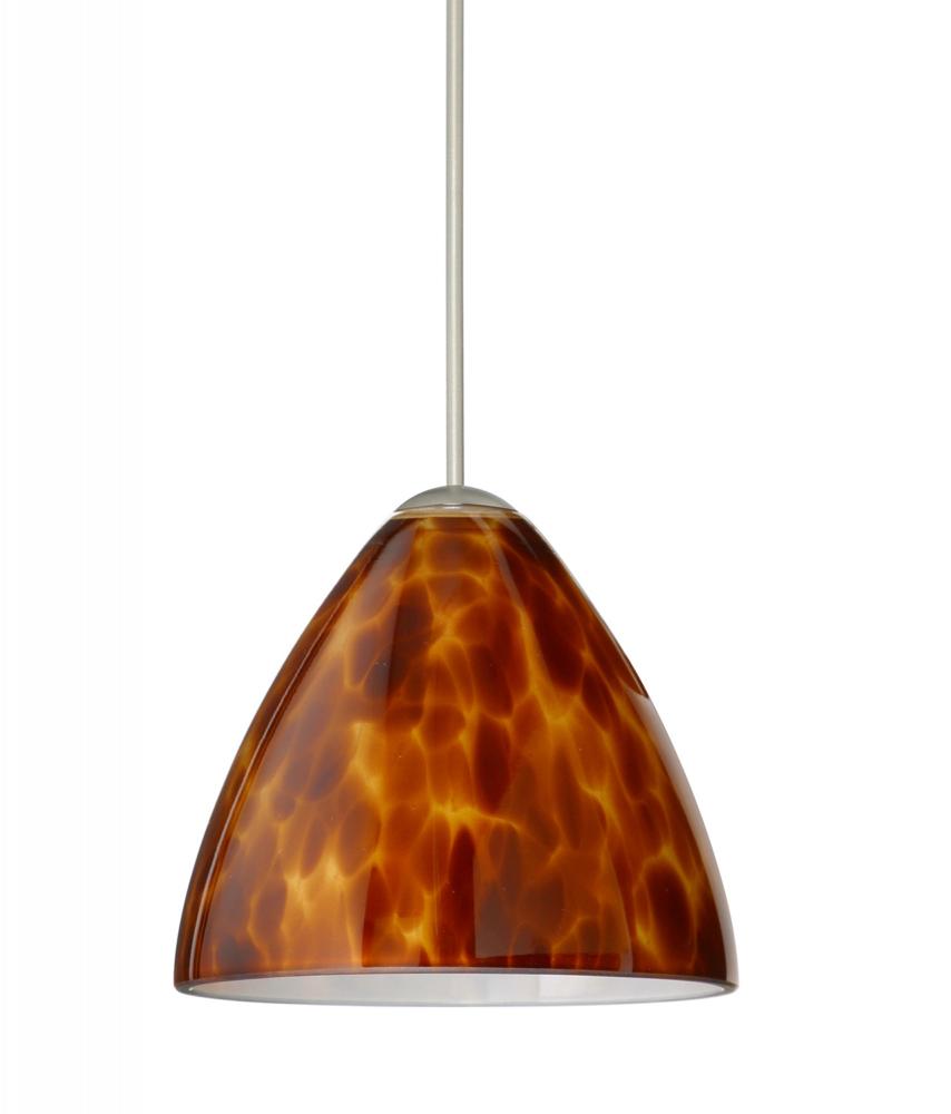 Besa Pendant Mia Satin Nickel Amber Cloud 1x50W Halogen