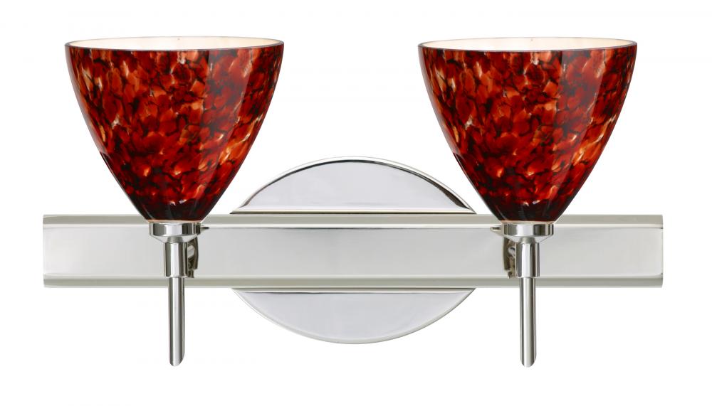 Besa Wall Mia Chrome Garnet 2x5W LED