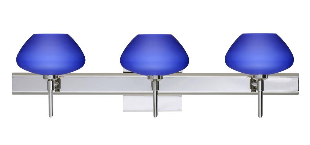 Besa Wall With SQ Canopy Peri Chrome Blue Matte 3x5W LED