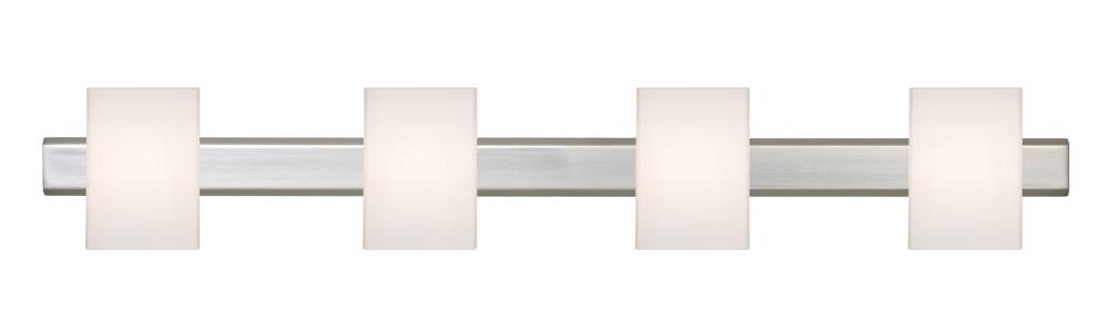 Besa, Tito Vanity, Opal Matte, Satin Nickel Finish, 4x5W LED