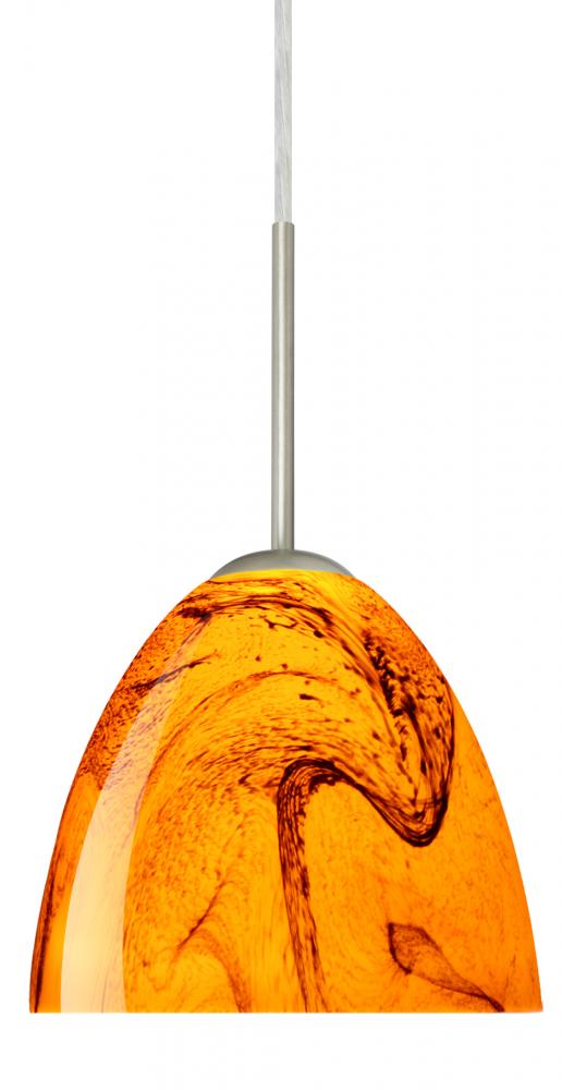 Besa Sasha LED Pendant For Multiport Canopy B Habanero Satin Nickel 1x9W LED