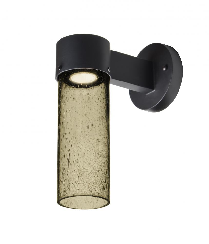 Besa, Juni 10 Outdoor Sconce, Latte Bubble, Black Finish, 1x4W LED