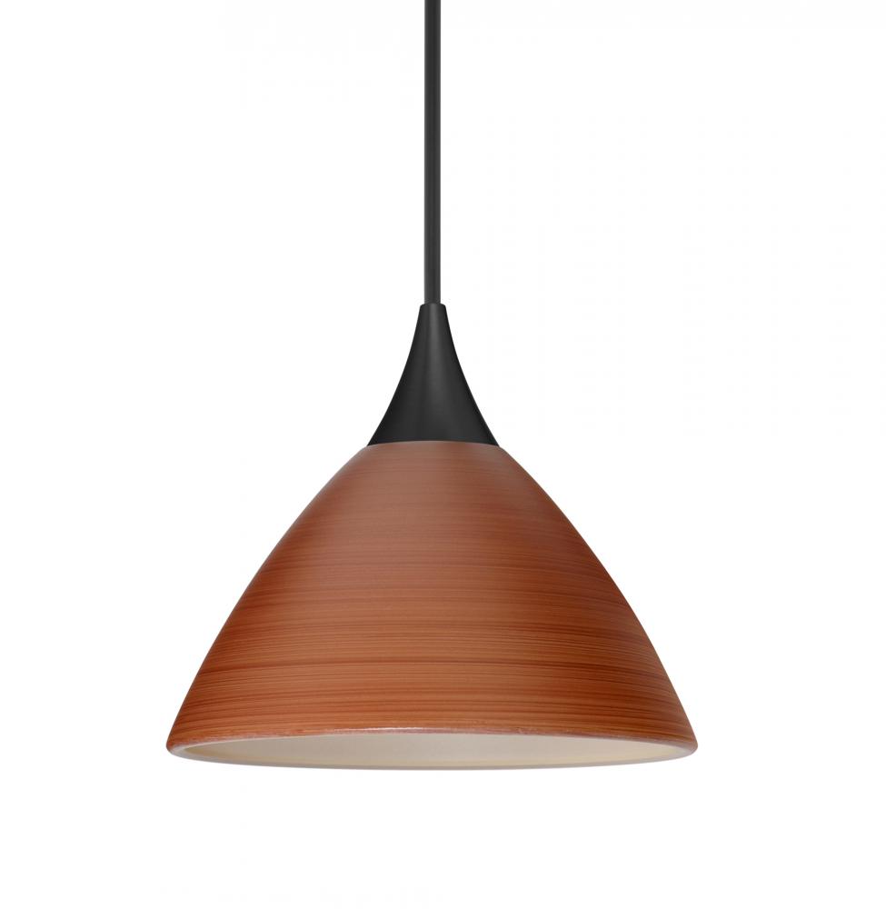 Besa Pendant Domi, Black Finish, Cherry 1x50W MAX GY6.35 Base