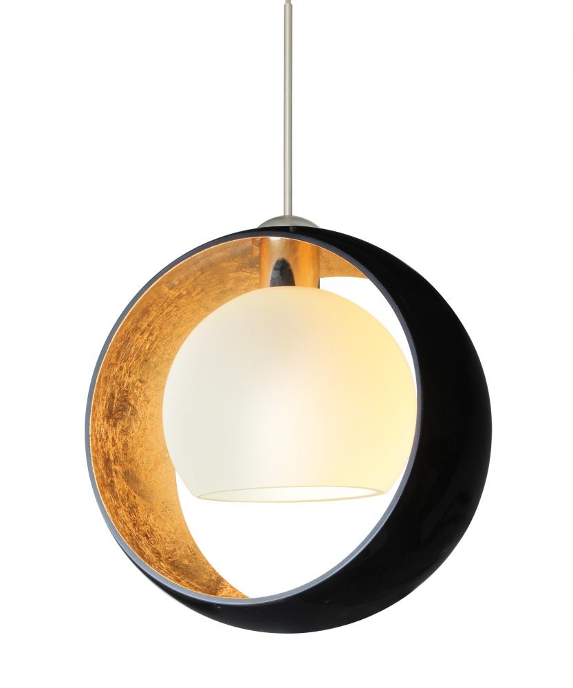 Besa Pendant Pogo Satin Nickel Black/Inner Gold 1x5W LED