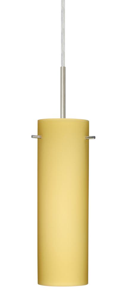 Besa Copa Pendant Satin Nickel Vanilla Matte 1x50W Candelabra