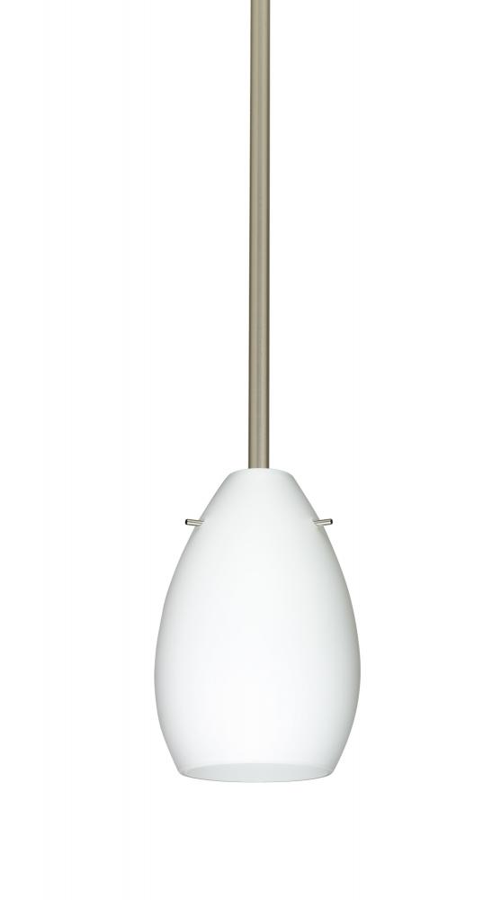 Besa Pera 6 Stem Pendant Satin Nickel Opal Matte 1x50W Candelabra