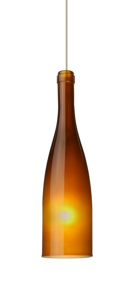 Besa Pendant Botella 10 Satin Nickel Amber Frost 1x5W LED