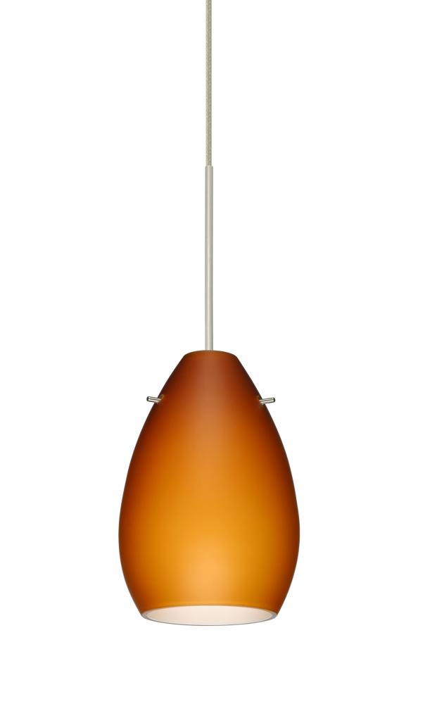 Besa Pendant Pera 6 Satin Nickel Amber Matte 1x50W Halogen