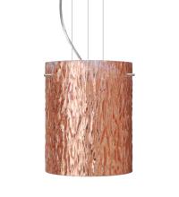 Besa Lighting 1KG-4006CS-SN - Besa Pendant Tamburo 8 Satin Nickel Stone Copper Foil 1x100W Medium Base