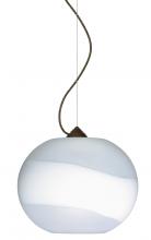 Besa Lighting 1KX-477699-LED-BR - Besa Luna LED Pendant Opal Frost Bronze 1x9W LED