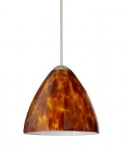 Besa Lighting 1XT-177918-LED-SN - Besa Pendant Mia Satin Nickel Amber Cloud 1x5W LED