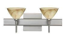 Besa Lighting 2SW-174383-LED-SN-SQ - Besa Wall With SQ Canopy Domi Satin Nickel Mocha 2x5W LED