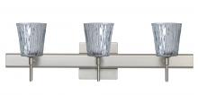 Besa Lighting 3SW-5125SF-SN-SQ - Besa Wall With SQ Canopy Nico 4 Satin Nickel Stone Silver Foil 3x40W G9