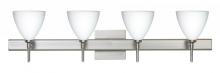 Besa Lighting 4SW-177907-LED-SN-SQ - Besa Wall With SQ Canopy Mia Satin Nickel Opal Matte 4x5W LED