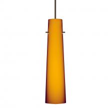 Besa Lighting X-567480-BR-277 - Besa Camino Pendant for Multiport Canopy Bronze Amber Matte 1x50W Halogen, 277V