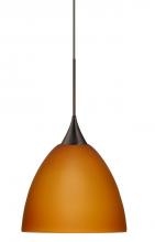 Besa Lighting 1XC-757080-LED-BR - BESA PENDANT SASHA BRONZE AMBER MATTE 1X6W LED