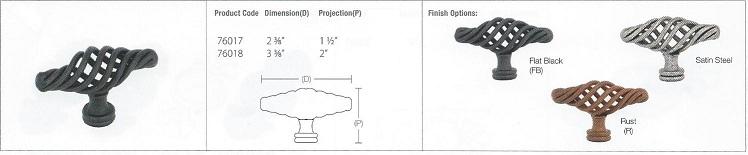 WROUGHT STEEL BASTOGNE KNOB