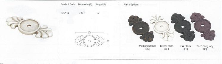 TUSCANY BRONZE BACK PLATE FOR KNOB