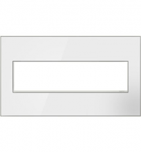 Legrand AWM4GMWW4 - adorne® Mirror White-on-White Four-Gang Screwless Wall Plate