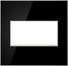 Legrand AWM2GMB4 - adorne® Mirror Black Two-Gang Screwless Wall Plate