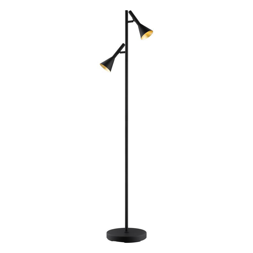 Cortaderas - Floor Lamp Black Gold Interior Metal Shade